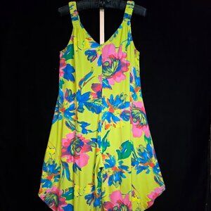 Ivy Street Big Floral Print Harem Jumpsuit L